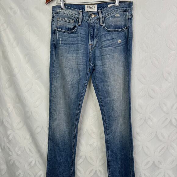 FRAME Denim L’Homme Straight Jeans Bryce Canyon Raw Cut Size 28 x 32 - Picture 4 of 8